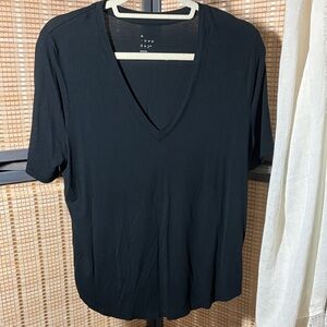 A New Day Black Light Weight V-neck Tee